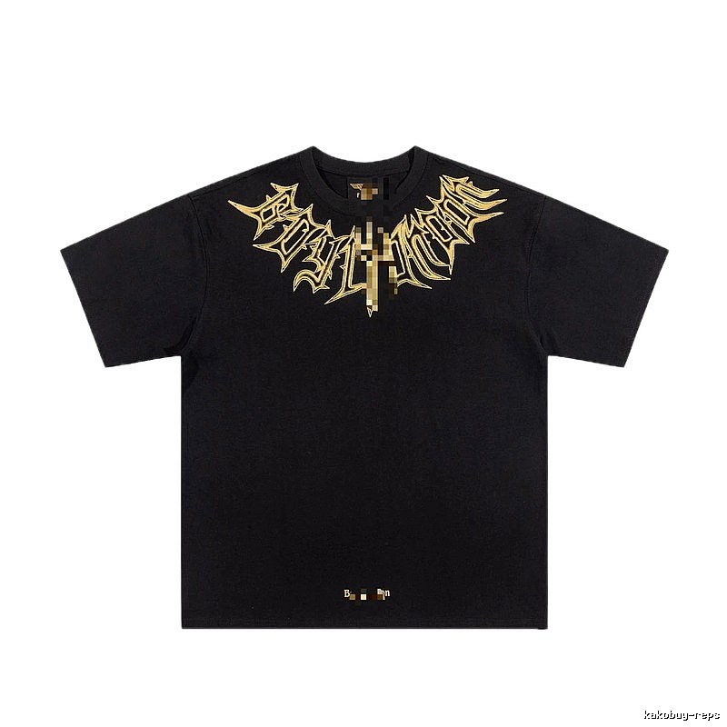 BOY Gold-foiled Gothic Edgy & Trendy Black Short-sleeve T-Shirt