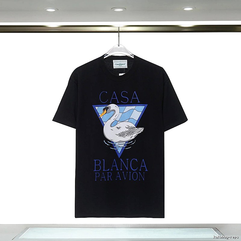 Casablanca black T-shirt with swan print