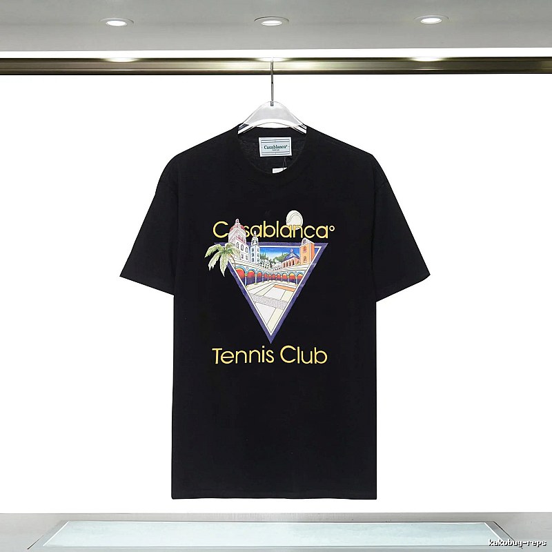 Casablanca Print Casual Black T-shirt