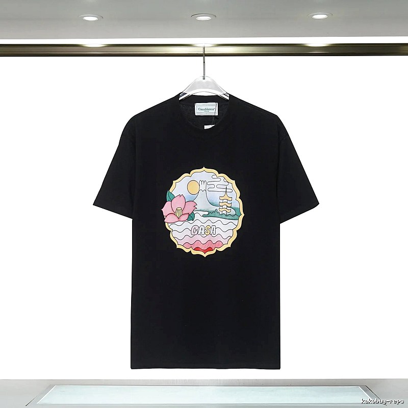 Casablanca Print Retro Style Black T-shirt