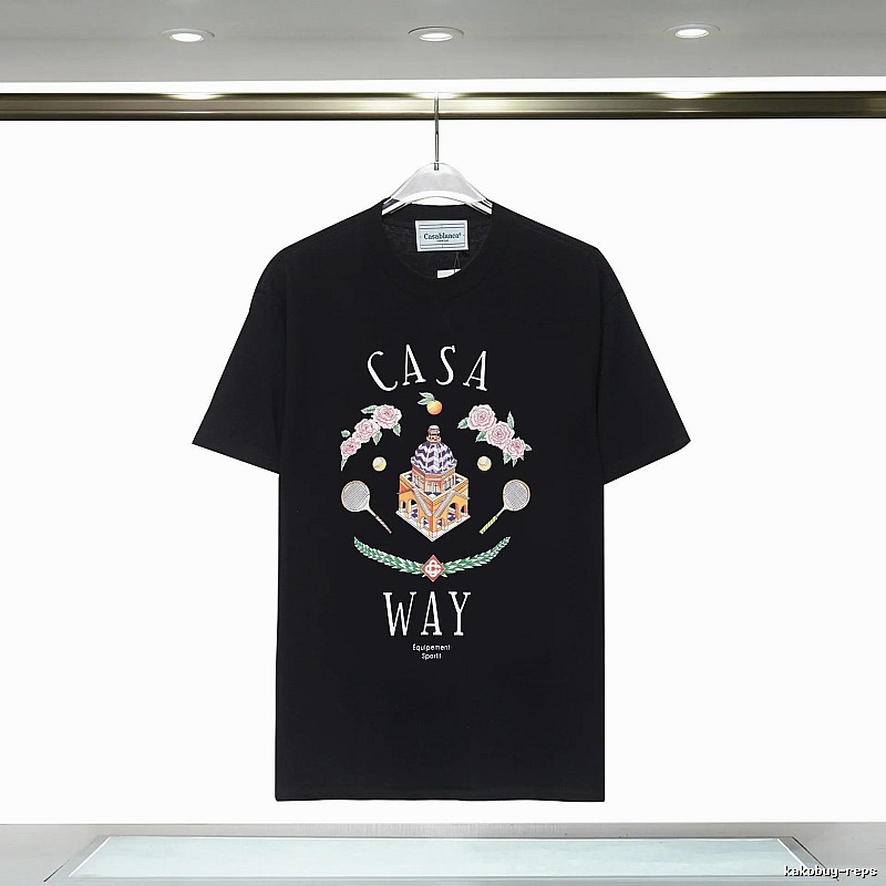 Casablanca Print Retro Style Black T-shirt