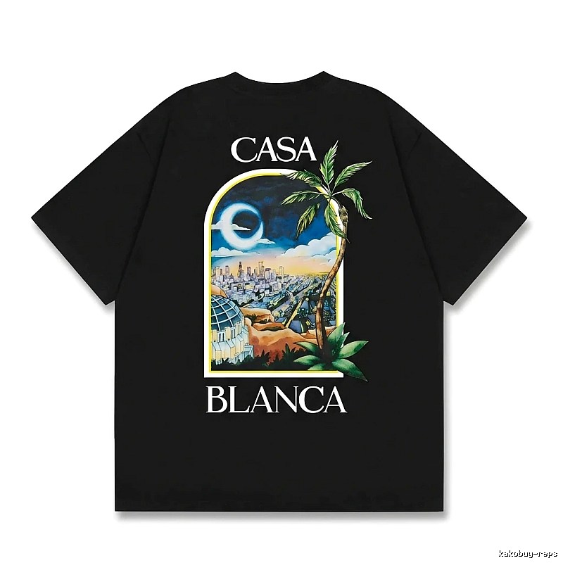 Casablanca Print Trendy Black T-shirt