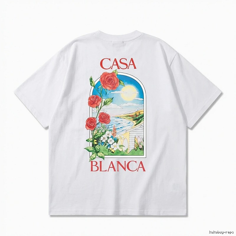 Casablanca retro printed white T-shirt