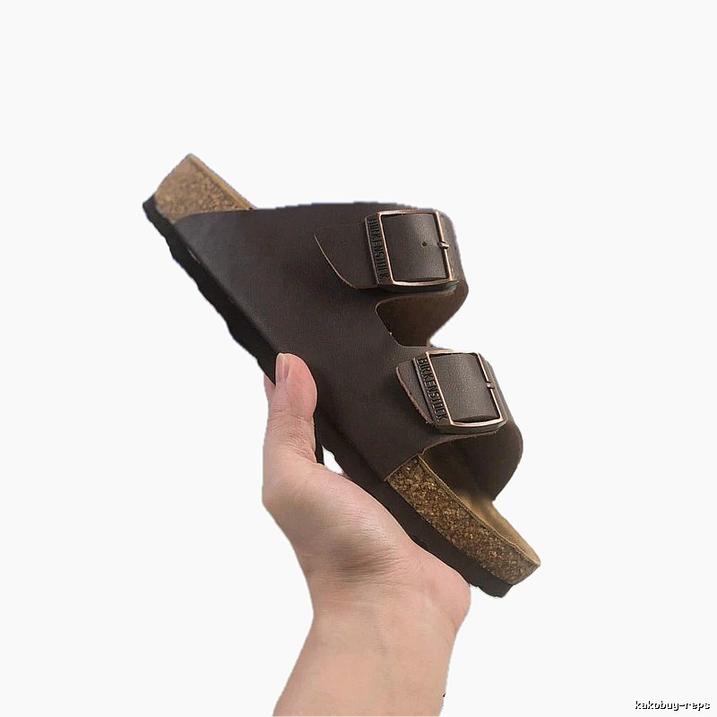 Casual Dark Brown Birkenstock Cork Slide Sandals