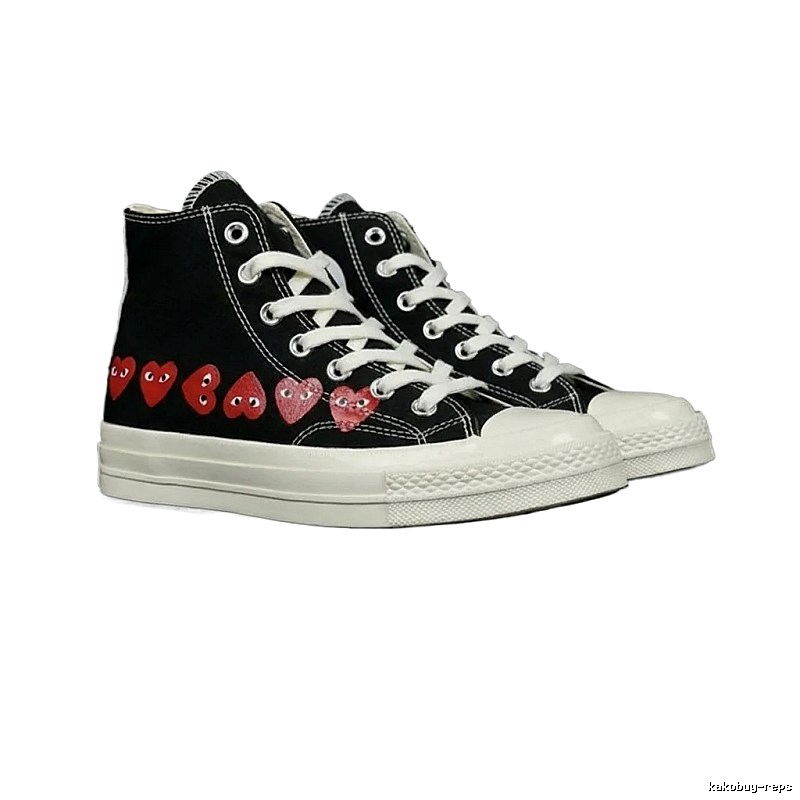 CDG Love Retro Style Black Shoes