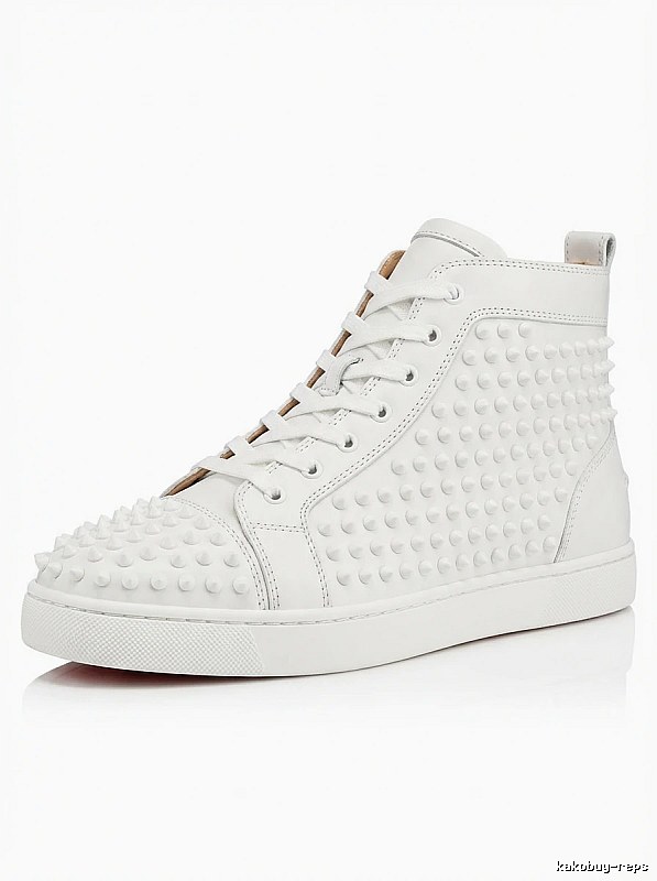 Christian Louboutin rivet trendy and cool white shoes