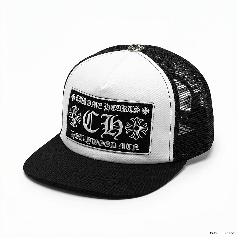 Chrome Hearts Black and White Trendy and Cool Wind Cap