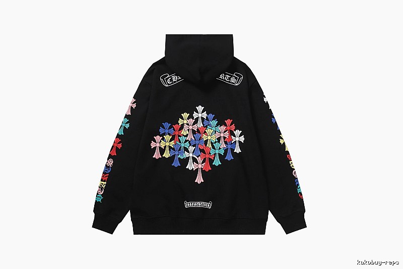 Chrome Hearts Compact Cross graphic hoodie Black Blue Cross for Sport-Inspired Styling