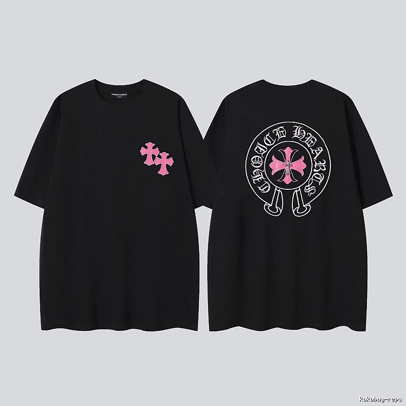 Chrome Hearts Cross Embroidered Street-style Black T-Shirt