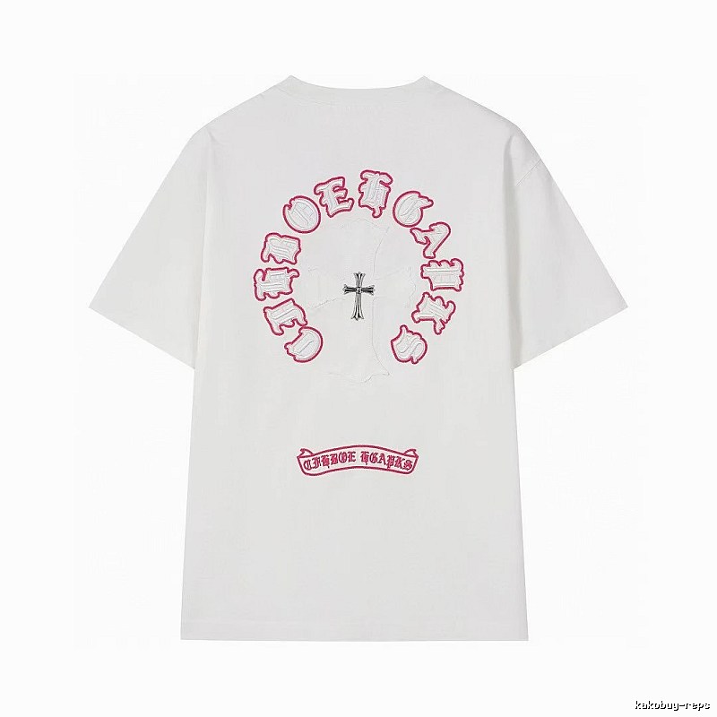 Chrome Hearts Cross Embroidered Street Style White T-Shirt