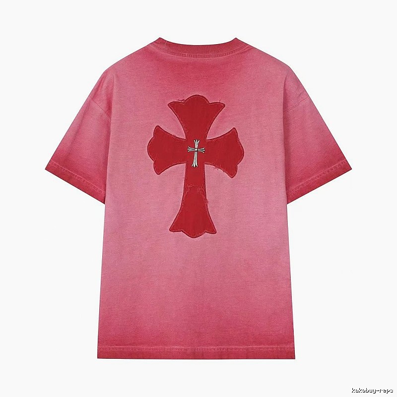 Chrome Hearts Cross Patch Street Style Pink T-Shirt