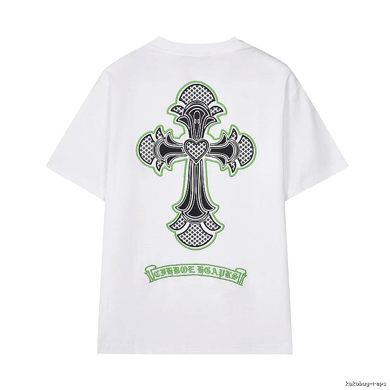 Chrome Hearts Cross Print Street Style White T-Shirt