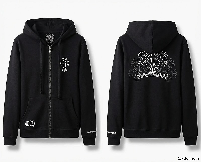 Chrome Hearts Cross Print Style Black Sweatshirt