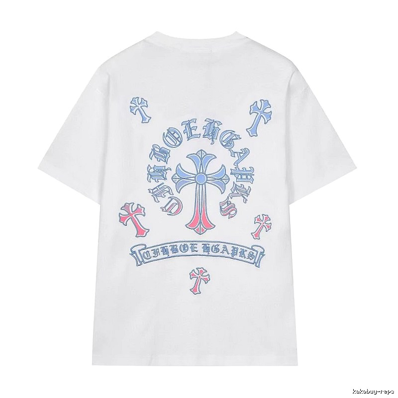 Chrome Hearts Cross Print Trendy Street Style White Short-sleeve T-shirt