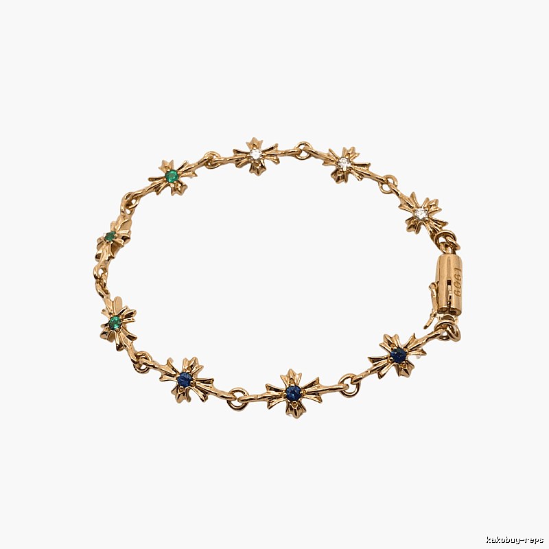Chrome Hearts Cross Star Retro Style Gold Bracelet