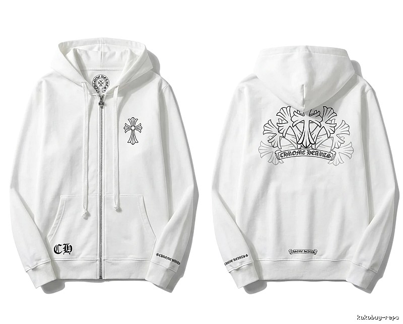 Chrome Hearts Cross Trendy and Cool Style White Sweatshirt