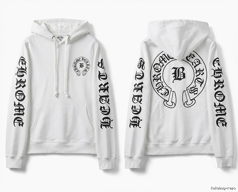 Chrome Hearts Gothic-style white hoodie