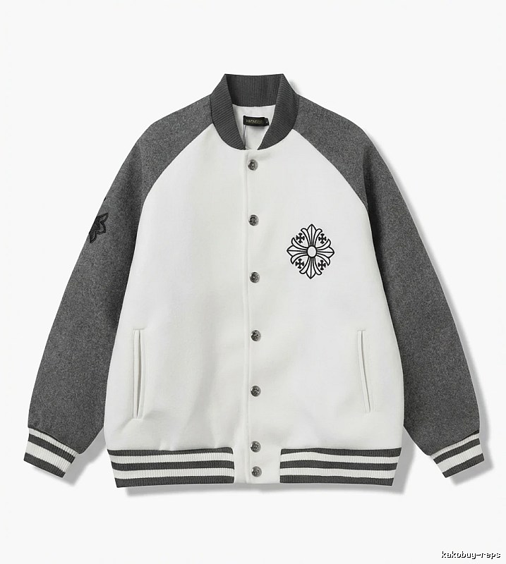 Chrome Hearts Retro Grey and White Collar Jacket