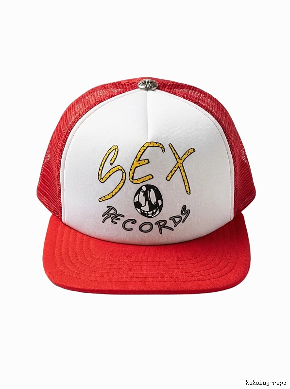 Chrome Hearts Retro Style Red and White Hat