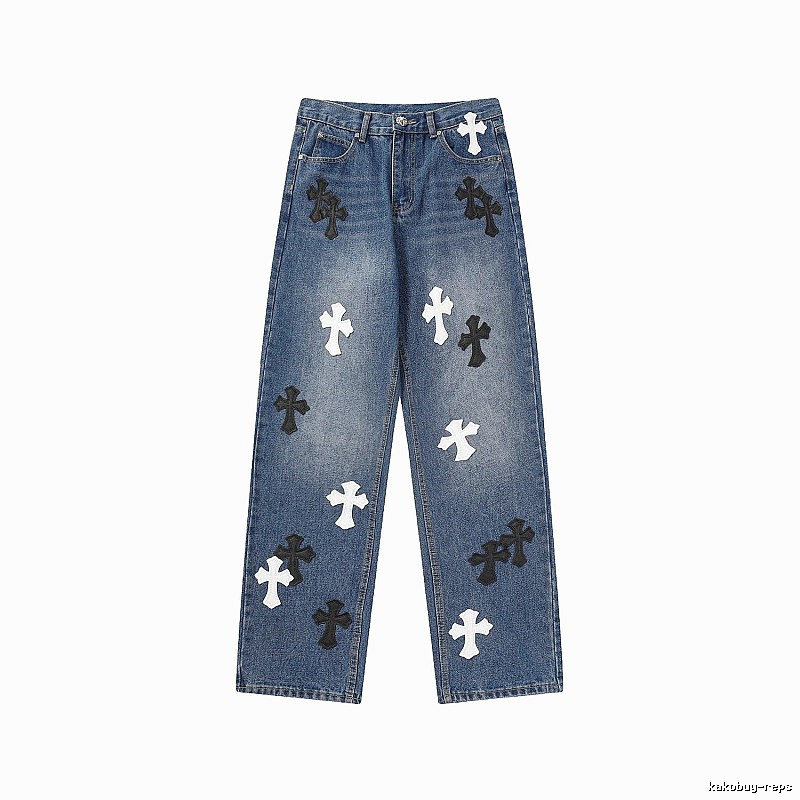 Chrome Hearts Streetwear Graphic jeans Light Denim Jeans with Practical Shape