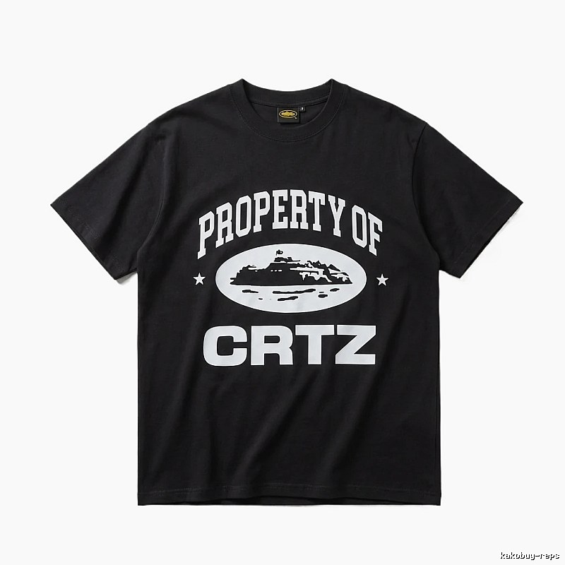 Corteiz black and white minimalist style T-shirt