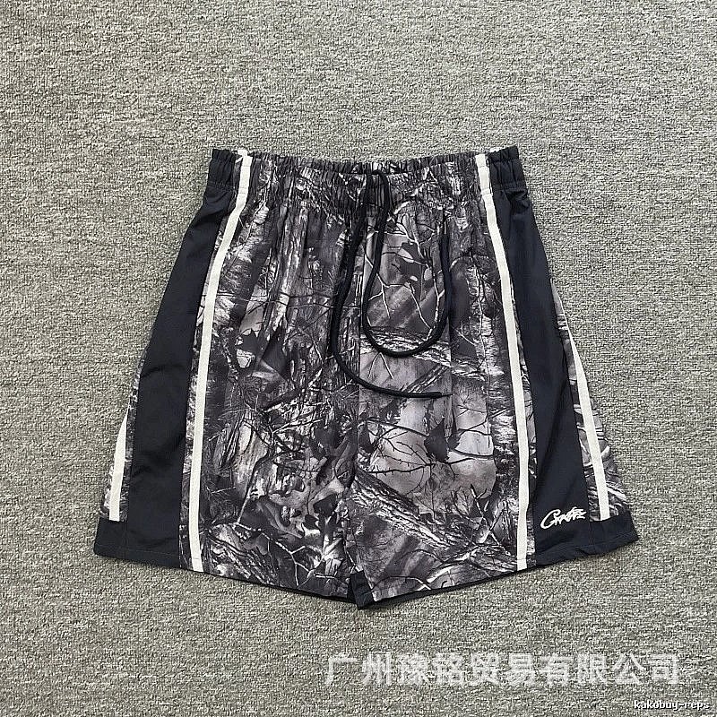 Corteiz Camouflage Collection Street Style Black and Grey Shorts