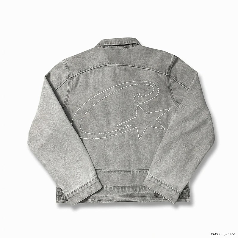 Corteiz denim retro-style grey coat