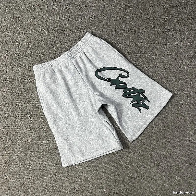 Corteiz letter-style grey shorts
