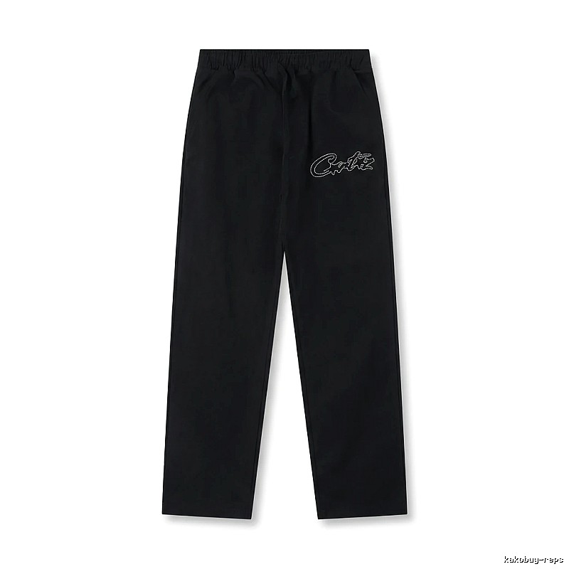 Corteiz minimalist style black long trousers