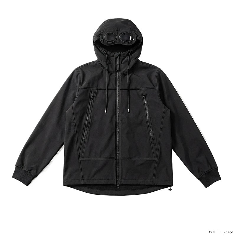 C.P. hooded simple style black coat