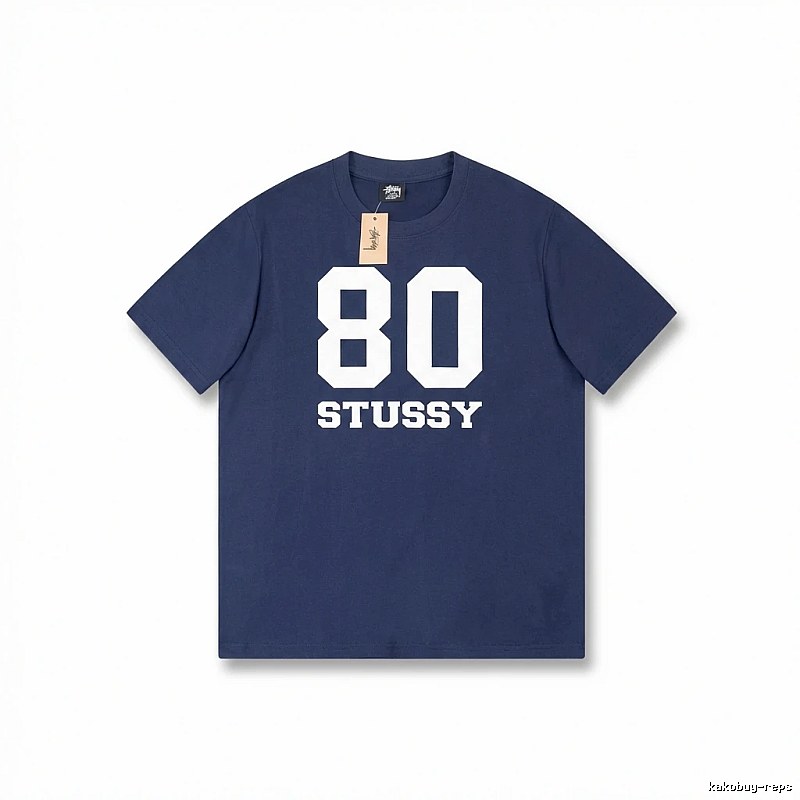 Deep blue T-shirt with Stussy digital printing