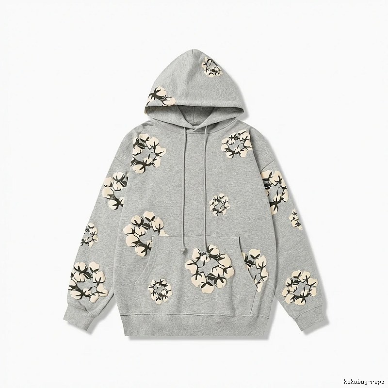 DENIM TEARS Floral Wind Grey Hoodie
