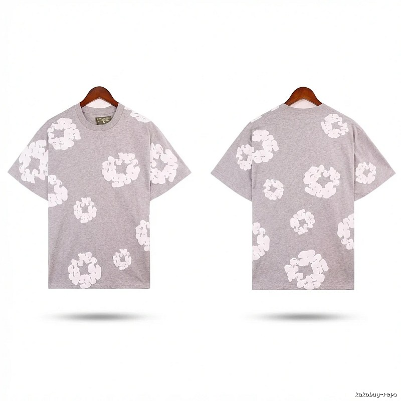 DENIM TEARS Printed Casual Grey T-shirt