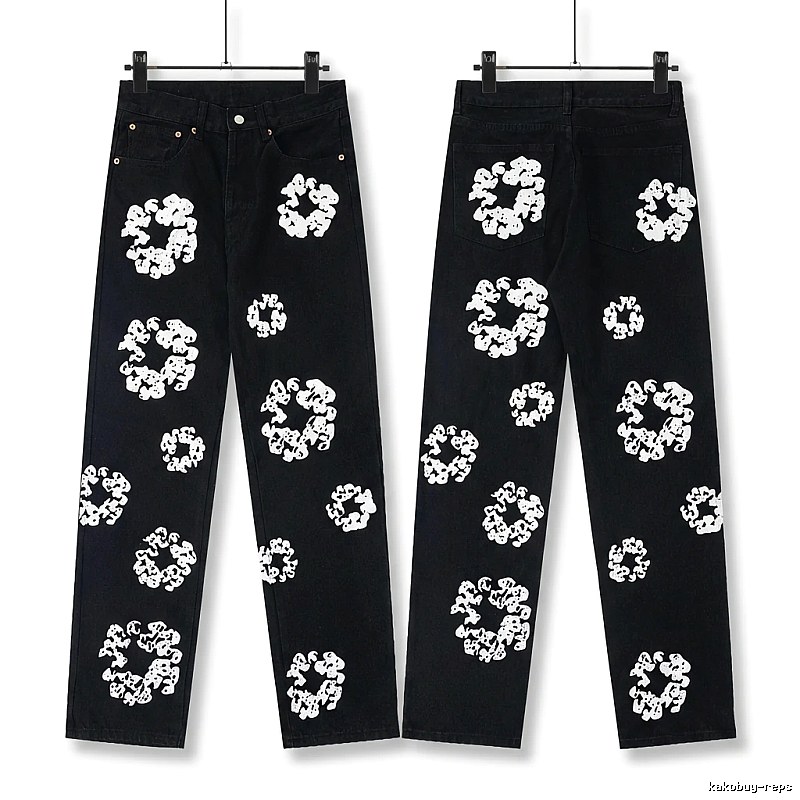 DENIM TEARS Printed Retro-Style Black Pants