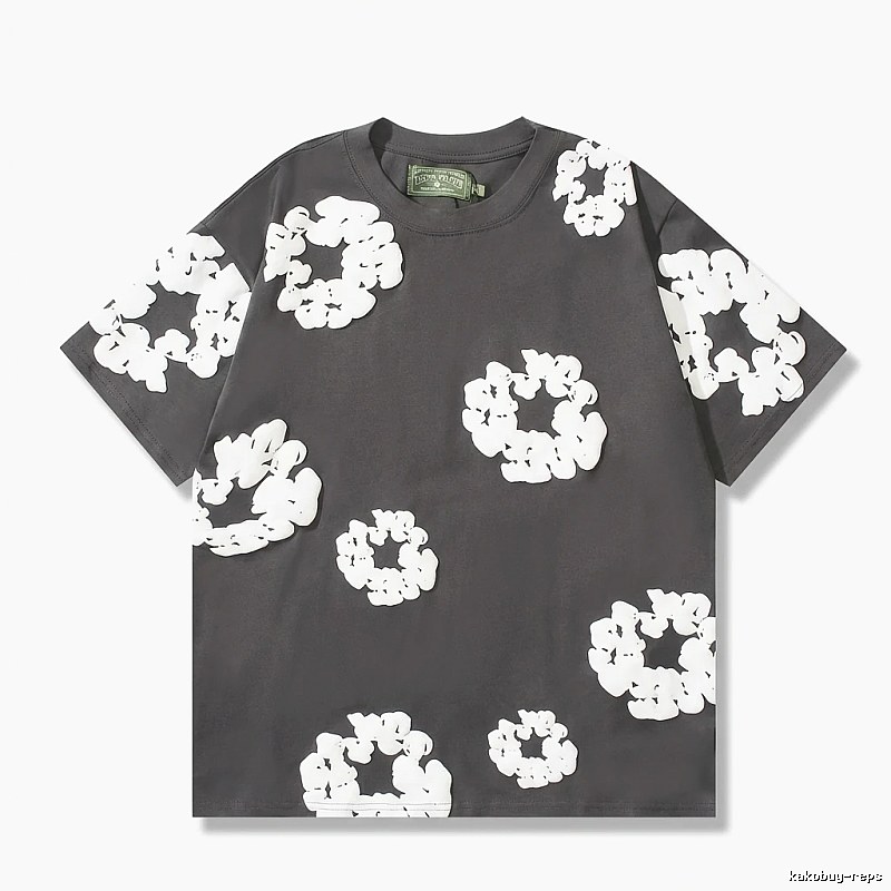 DENIM TEARS Three-dimensional Flower Style T-shirt