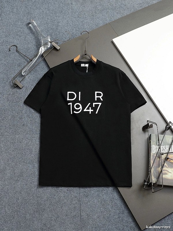 Dior 1947 Minimalist Trendy Black Short-sleeve T-Shirt