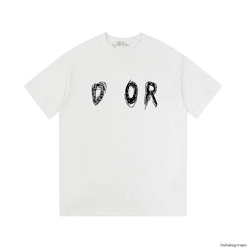 Dior Graffiti Collection Trendy Cool Style White T-Shirt