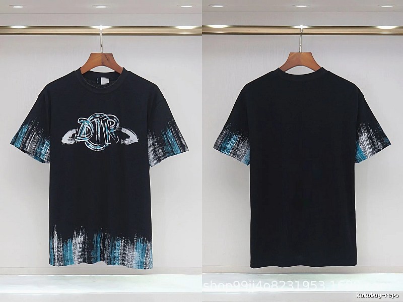 Dior Graffiti Cool Trendy Black Short-sleeve T-shirt