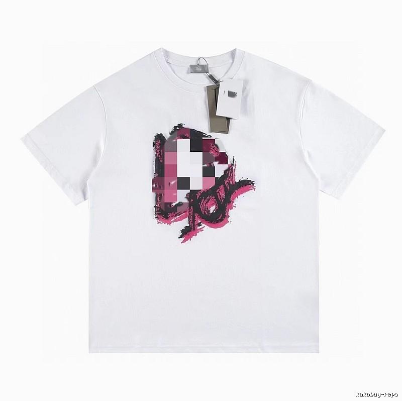 Dior Graffiti Print Street Style White T-Shirt