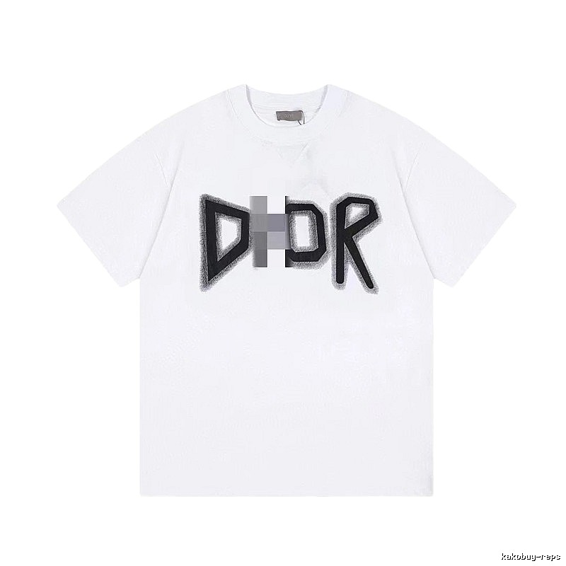 Dior Letter Print Trendy Style White T-Shirt