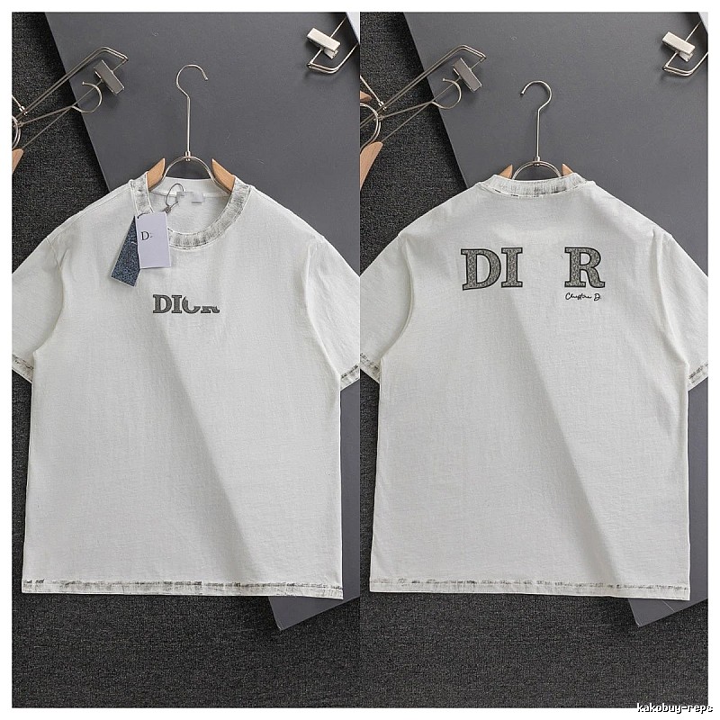 Dior Letter Print Vintage White T-shirt
