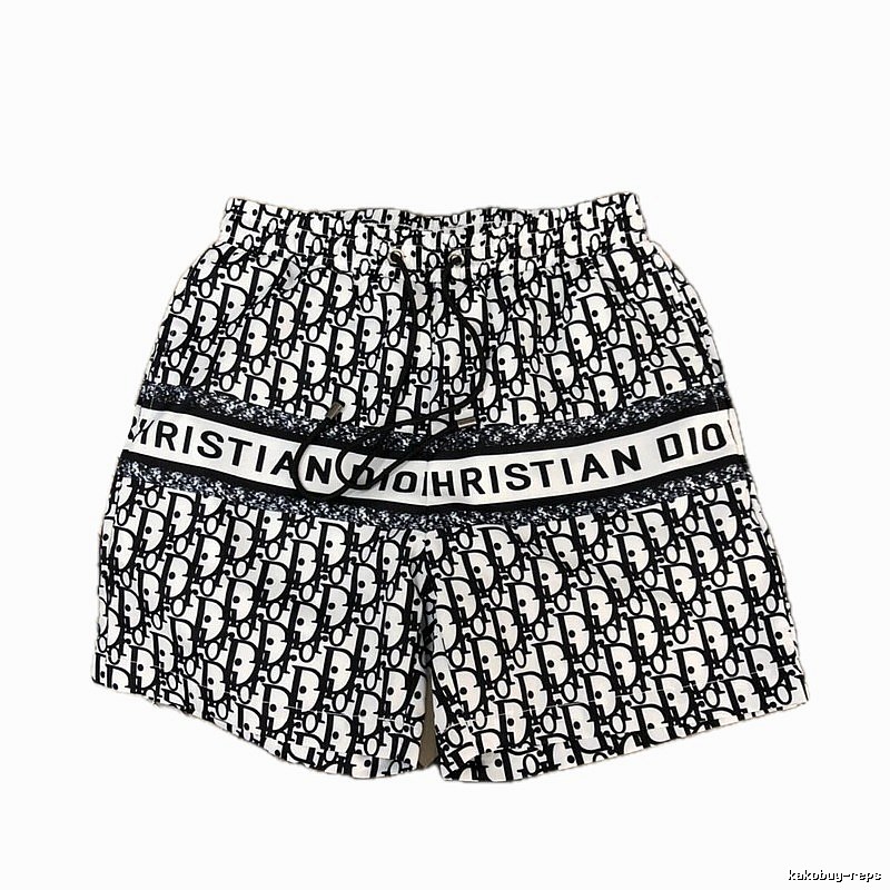 Dior Monogram All-over Print Light Luxury Style Black and White Shorts