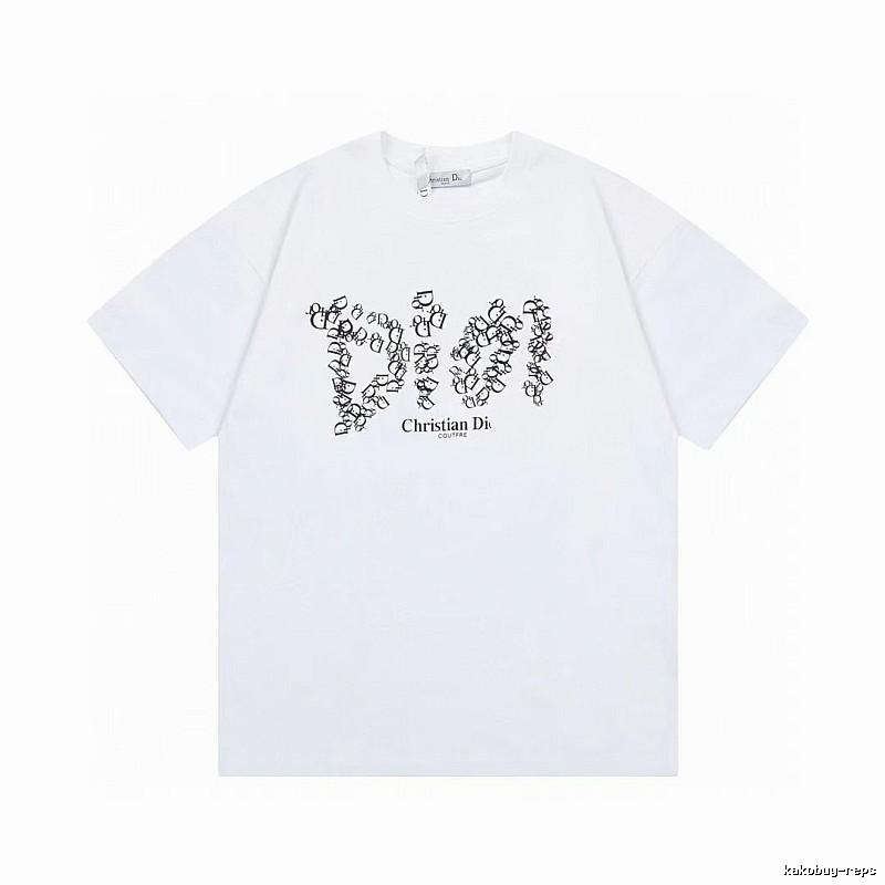 Dior Monogram Light Luxury Style White Short-sleeve T-Shirt