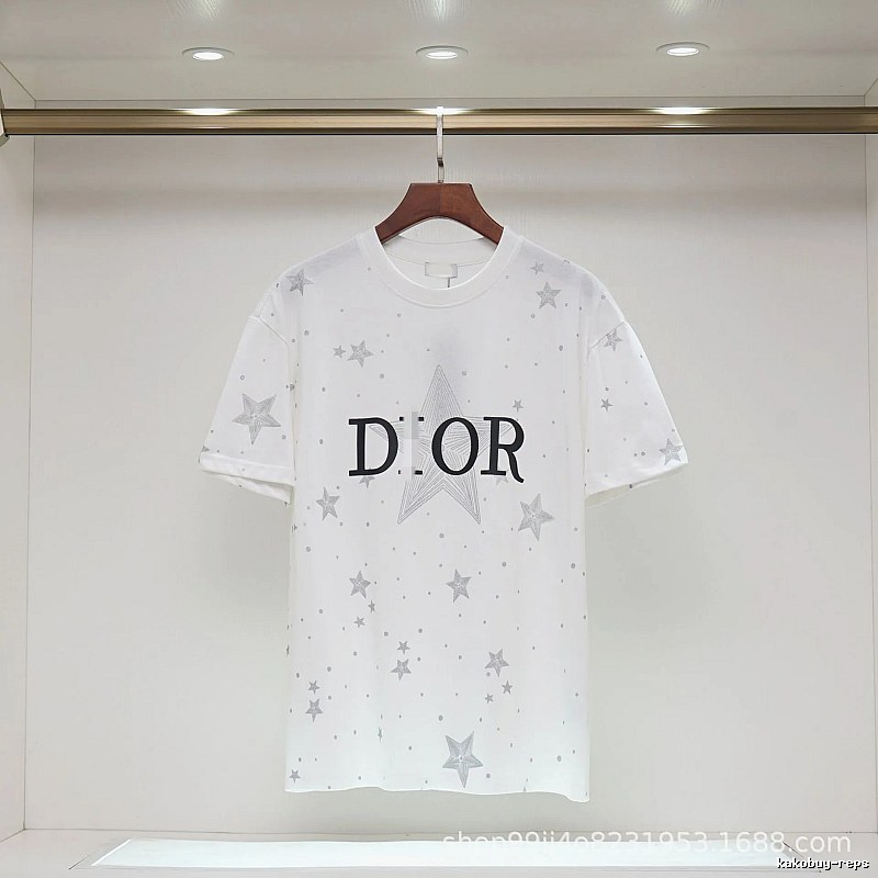 Dior Star Print Cool & Trendy Style White T-Shirt