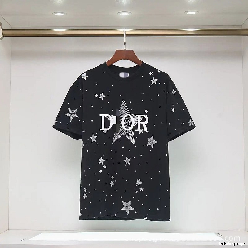 Dior Trendy Cool All-over Star Print Black T-Shirt