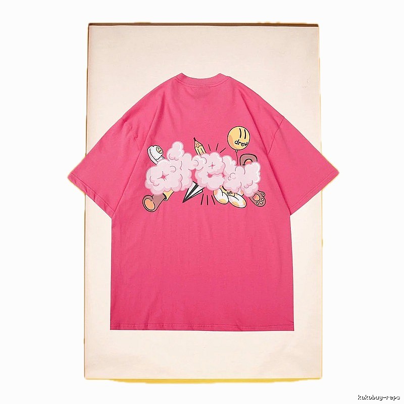 DREW Cloud Print Street Style Pink T-Shirt