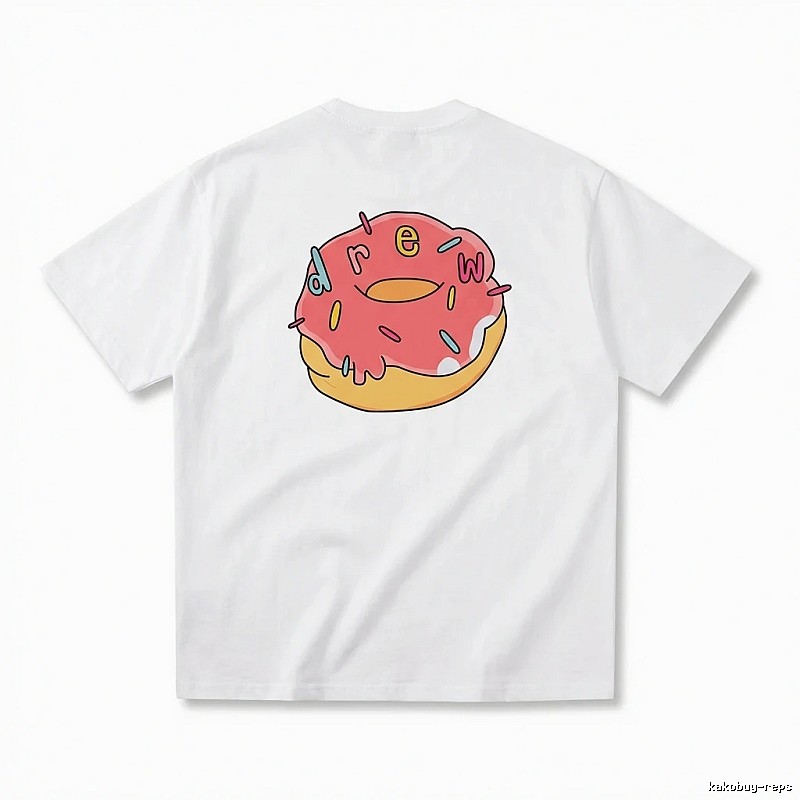 DREW Donut Cartoon White T-shirt