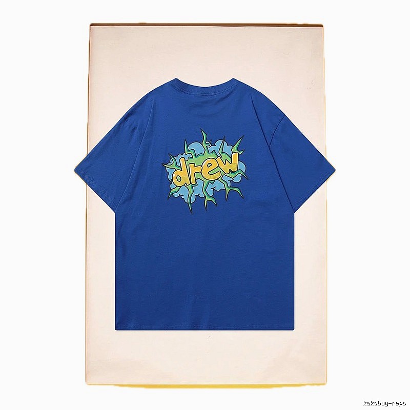 DREW Explosion Print Street Style Blue T-Shirt