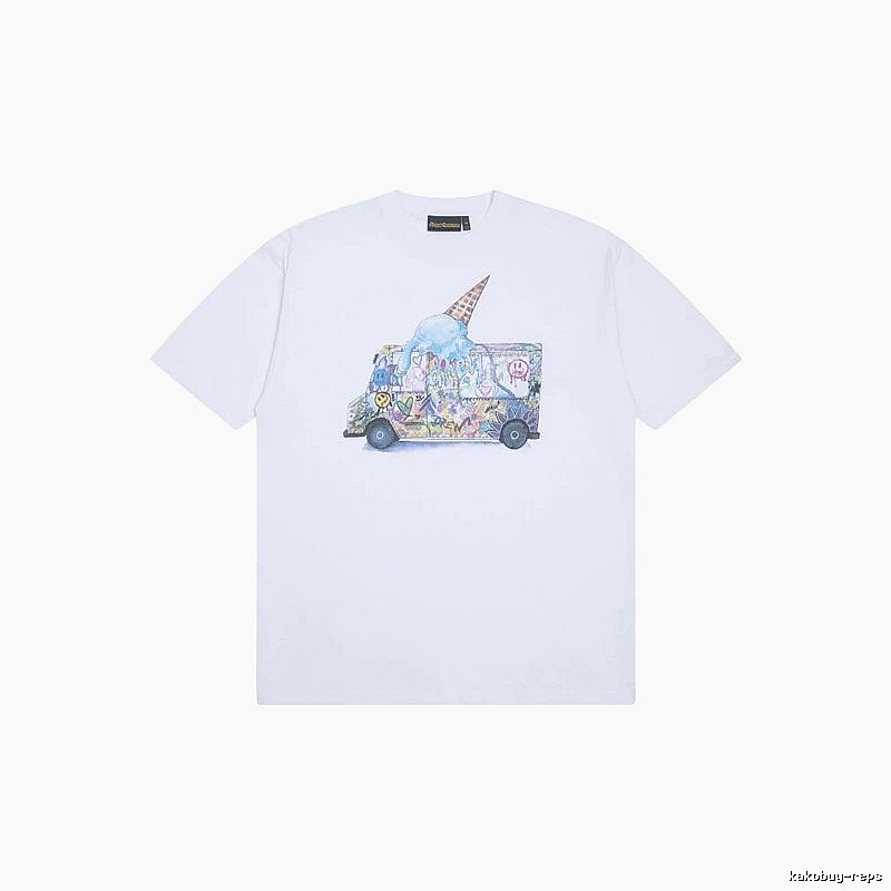 DREW Graffiti Ice Cream Truck Street Style White T-shirt