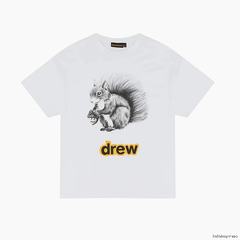DREW Squirrel Print Street Style White T-shirt